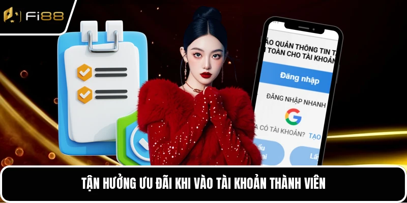 Tận hưởng ưu đãi khi vào tài khoản thành viên