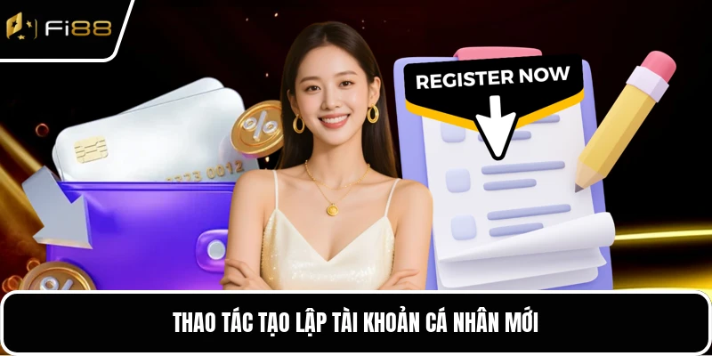 Thao tác tạo lập tài khoản cá nhân mới